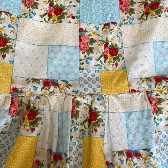 Floral Puff Sleeve Patchwork Nap Style Dress XS to S NWOT - Picture 8 of 10